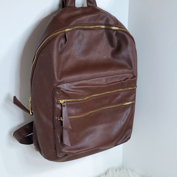 steve madden brown leather backpack